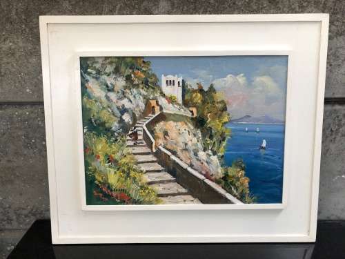 WOW !!! STUNNING FRAMED OIL ON BOARD LANDSCAPE SIGNED CLIFF