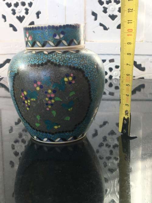 Antique Ultra Rare Japanese Totai Shippo "Porcelain"Cloisonne Ginger Jar, c1860. Tsukamoto Kaisuke
