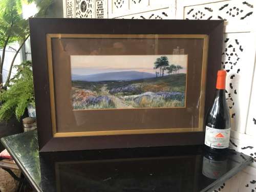 WOW !!! ORIGINAL GOUACHE ON PAPER BY ENGLISH ARTIST BISHOP - AUTHENTICATED ON THE BACK