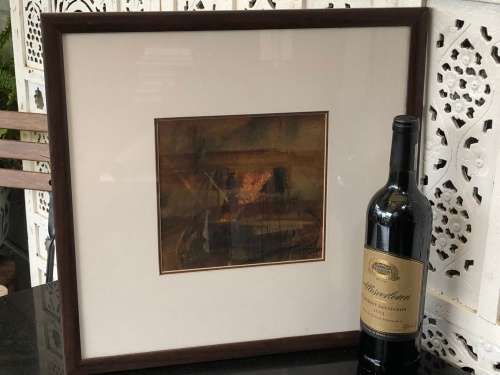 FIONA EWAN ROWETT FRAMED ORIGINAL MIXED MEDIA signed and dated 2003 FRAMED BEHIND GLASS