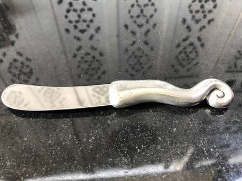 WOW !!! VINTAGE CARROL BOYES PEWTER MINI PATE KNIFE - WAVE PATTERN