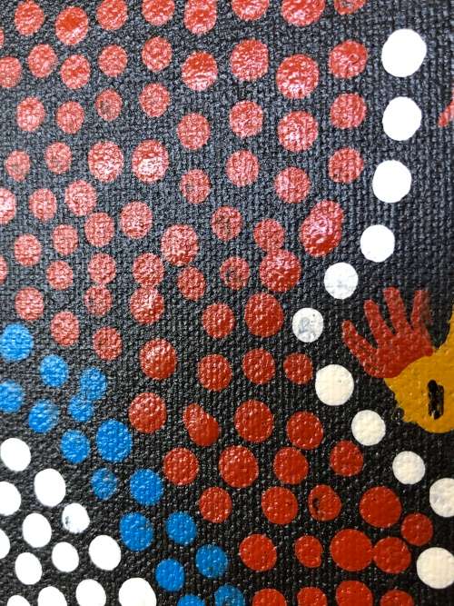 ABORIGINAL DESERT PAINTING BY LISTED AUSTRALIAN ARTIST NAPALJARI JAKAMARRA - SEE DESCRIPTION