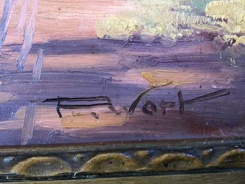 INVESTMENT ART !!! PERCY WORT (1909-1983) GORGEOUS LANDSCAPE OIL ON BOARD - TITLED "NEAR WORCESTER"