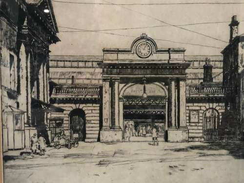 TOM MAXWELL (1874 - 1937) SCOTTISH ARTIST - FRAMED ETCHING -  SIGNED IN PENCIL