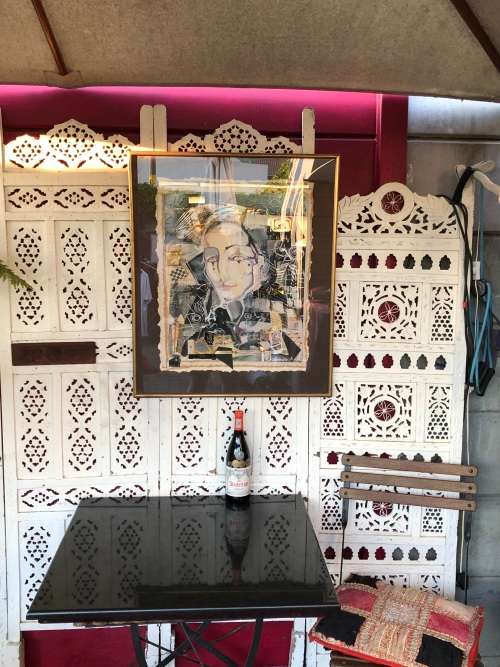 JOHAN TALJAARD (SA 20th C) FRAMED MIXED MEDIA / COLLAGE - TITLED "L' HARLEQUIN - DATED 1991