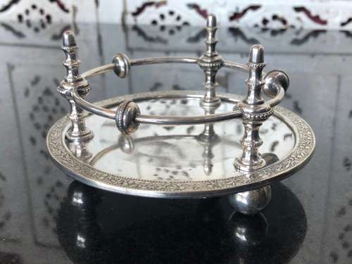 STUNNING THOMAS WOOLLEY VERY DECORATIVE SILVERPLATE HALLMARKED WINE COASTER - CLEARLY MARKED