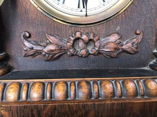 HAC ( HAMBURG AMERIKANISCHE UHRENFABRIK ) FULLY WORKING CHIMING ANTIQUE MANTLE CLOCK