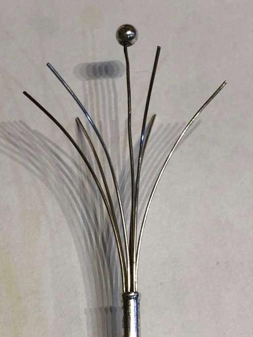 WOW !!! DEAKIN and FRANCIS BIRMINGHAM HALLMARKED STERLING SILVER COCKTAIL SWIZZLE STICK - c1954
