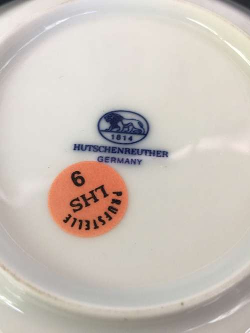 Vintage Hutschenreuther Germany Blue Onion PatternPorcelain Demitasse Duo