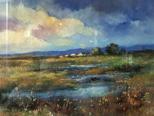 INVESTMENT ART  - ERYN GADSBY (SA 20th C) GORGEOUS FRAMED OIL ON CANVAS LANDSCAPE - LARGE FRAME