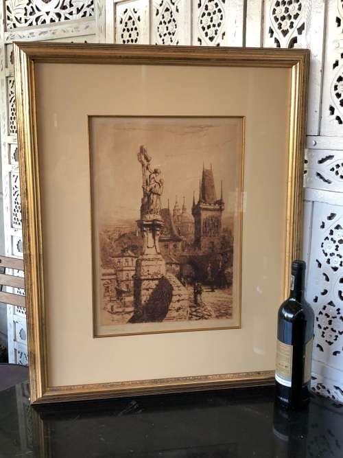 INVESTMENT ART - SIR ERNEST GEORGE (UK 1839 - 1922) BEAUTIFUL FRAMED AND SIGNED ETCHING