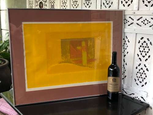 LIONEL ABRAMS (SA 1931 - 1997) FRAMED LIMITED EDITION NUMBERED 20/250 SCREENPRINT AND DATED 1970
