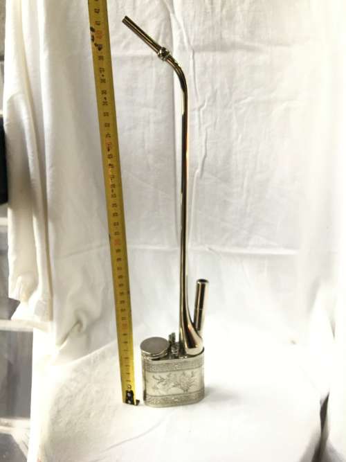 WOW !!! AWESOME LARGE CHINESE SILVER OPIUM PIPE WITH ALL PIECES COMPLETE
