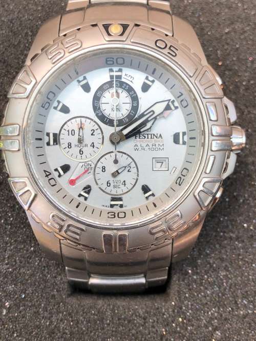 FESTINA CHRONO BIKE 2004 TOUR DE FRANCE ANALOG WATER RESISTANT ALARM QUARTZ WATCH - WORKING 100%