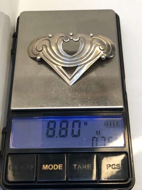 WOW !!! EMMA MELENDEZ STERLING SILVER TAXCO MEXICAN DESIGNER BROOCH - 8.8g