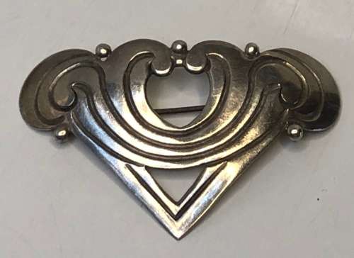 WOW !!! EMMA MELENDEZ STERLING SILVER TAXCO MEXICAN DESIGNER BROOCH - 8.8g