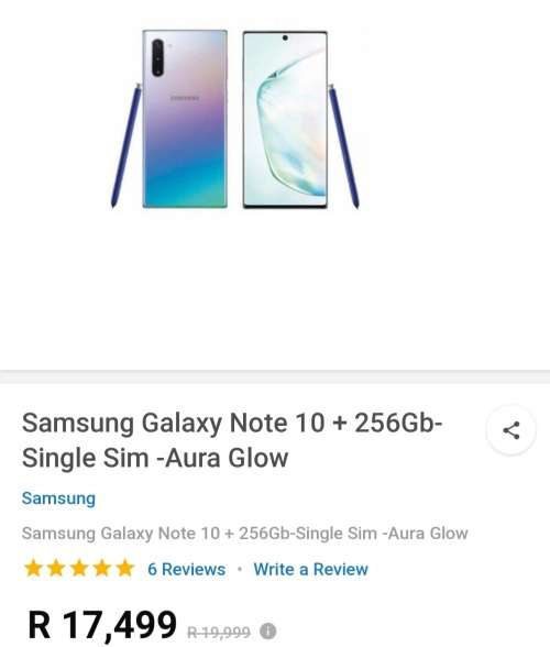 Samsung Note 10 plus 256gb and 12 gig Ram