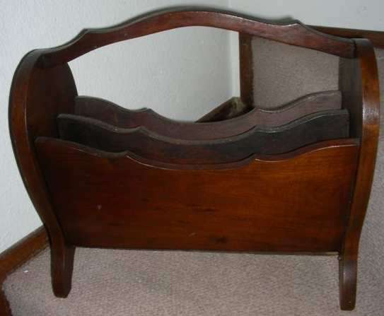 Vintage Imbuia Wooden magazine Rack