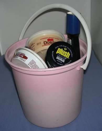 Dubbin wax, shoe polish and brushes