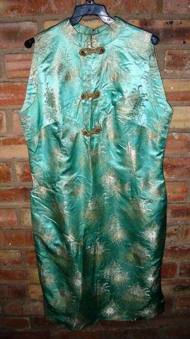 Vintage cocktail dress - Turquoise and gold