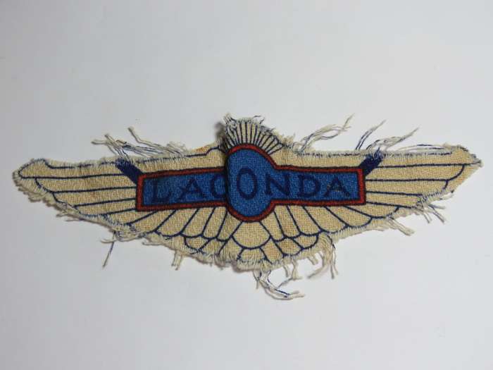 Vintage Lagonda cars cloth badge