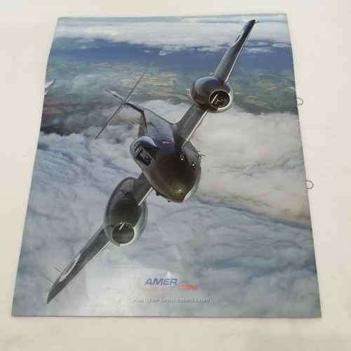 Amercom UK 1954 Gloster Meteor F8 die-cast model plane - scale 1/100 with magazine