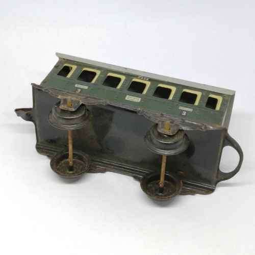 Vintage O-Gauge tinplate passenger coach #2454 - made in US Zone Germany