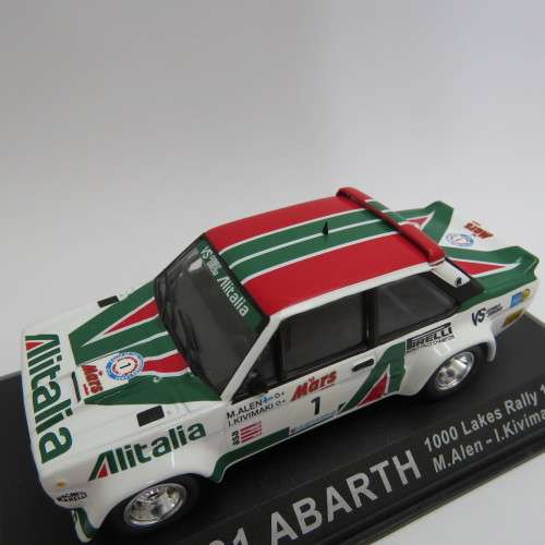 Fiat 131 Abarth die-cast rally model car - 1000 Lakes rally 1979 - Scale 1/43 - Case cracked