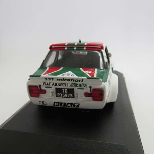 Fiat 131 Abarth die-cast rally model car - 1000 Lakes rally 1979 - Scale 1/43 - Case cracked