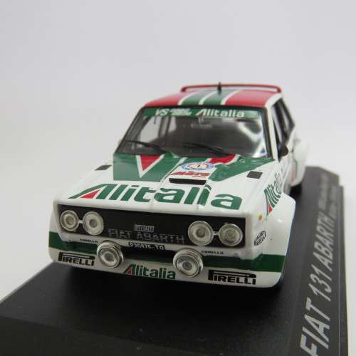 Fiat 131 Abarth die-cast rally model car - 1000 Lakes rally 1979 - Scale 1/43 - Case cracked