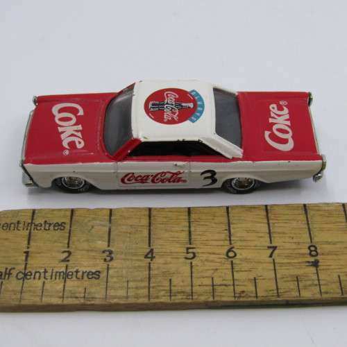 Edocar Coca-Cola 1965 Ford Galaxie #3 die-cast racing car with rubber tyres