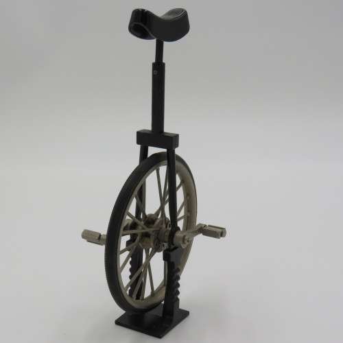 Miniature die-cast mono bike unicycle model