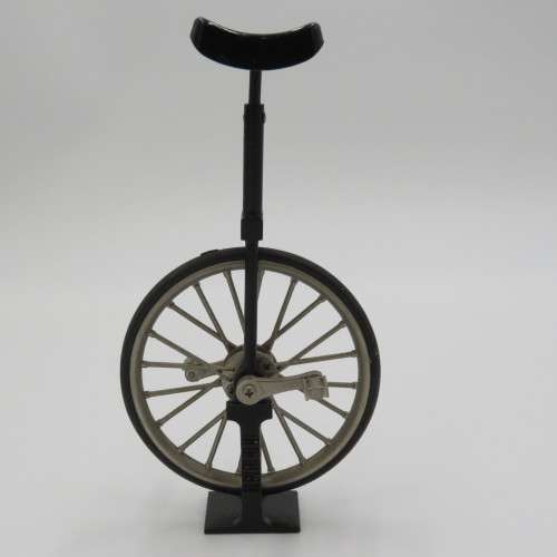 Miniature die-cast mono bike unicycle model