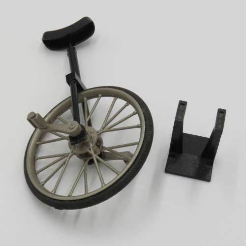 Miniature die-cast mono bike unicycle model