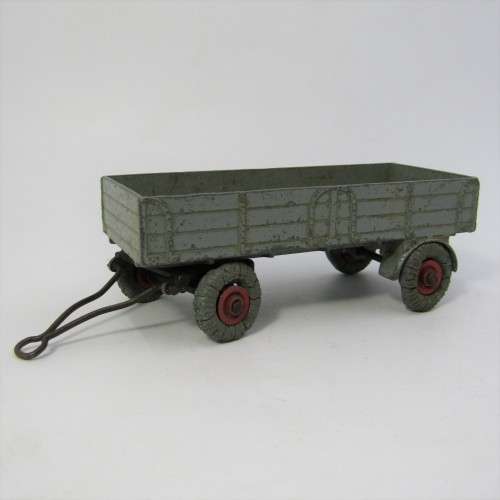 Meccano Ltd Dinky Toys #428 farm trailer - tyres damaged