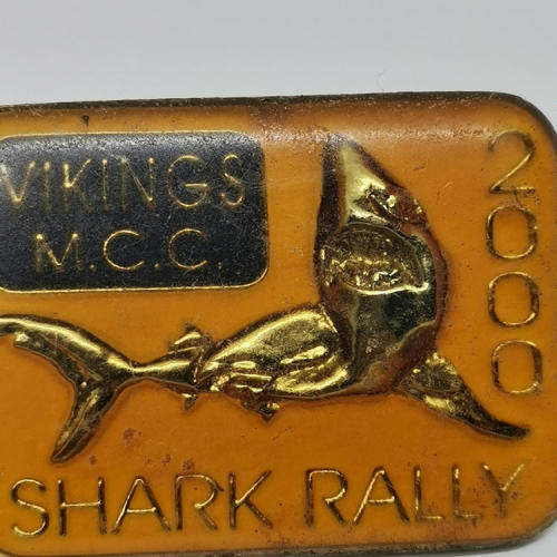 Viking M.C.C. 2000 Shark rally motorcycle badge