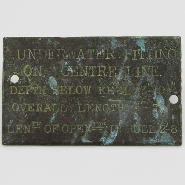 Vintage brass Sonar calibration plaque for boat / yacht