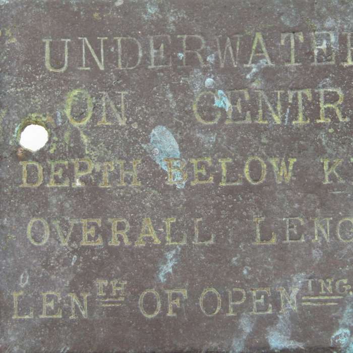 Vintage brass Sonar calibration plaque for boat / yacht