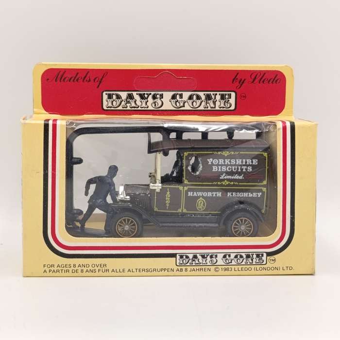 Lledo Ford Model T Yorkshire Biscuits delivery van in box with figurines