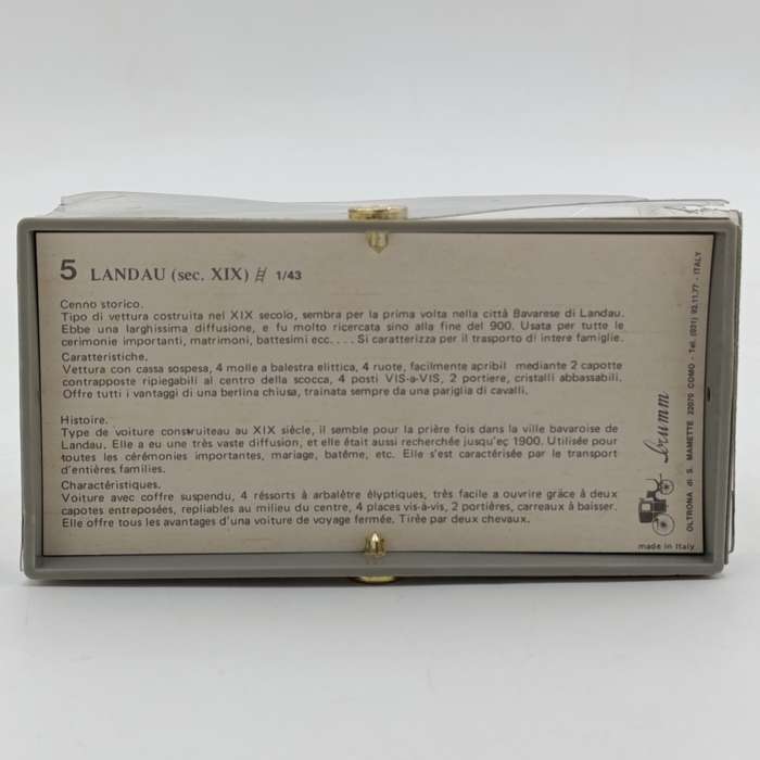 Brumm Landau die-cast coach model in case - side lantern missing