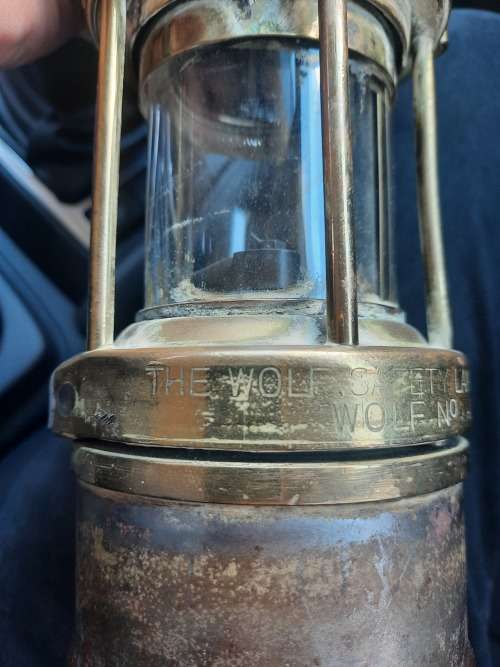 vintage wolf lamp