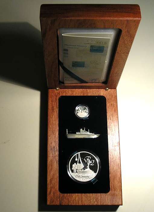 Maritime History of South Africa: 2010 Proof Silver Tickey and Crown: Mail Steamship