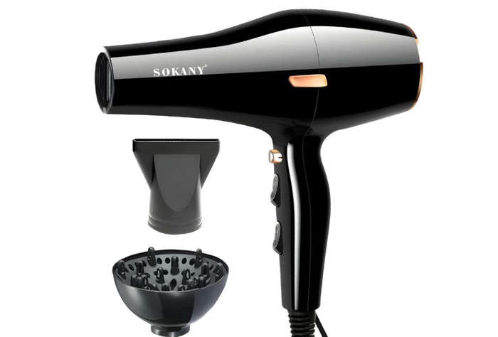Sokany - Professional 3000W Hair Dryer - With Curling Attachment