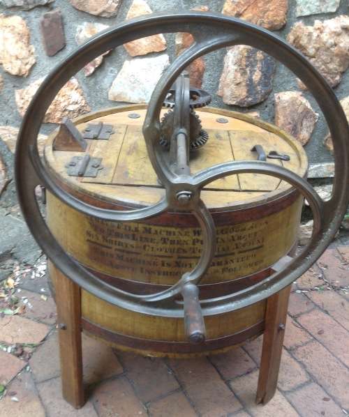 Museum piece - hand propelled wooden washing machine - once in a lifetime item