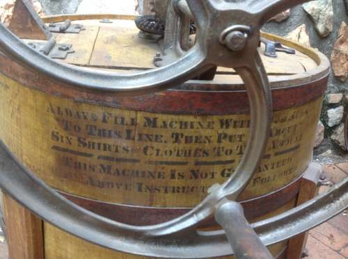 Museum piece - hand propelled wooden washing machine - once in a lifetime item