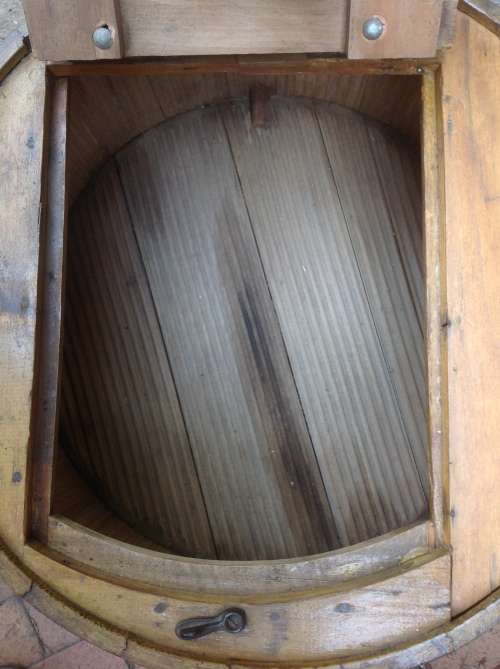 Museum piece - hand propelled wooden washing machine - once in a lifetime item