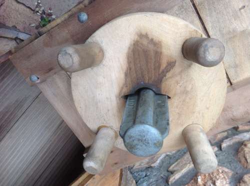 Museum piece - hand propelled wooden washing machine - once in a lifetime item