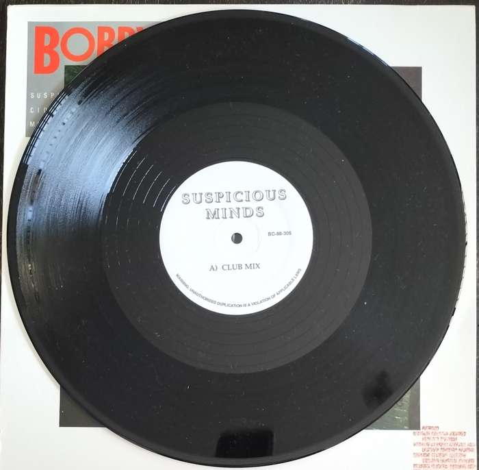 Vintage Vinyl / LP - Bobby `O` - Suspicious minds (Club mix & Radio dub)