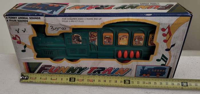 New old stock - plastic educational battery operated Funny Train