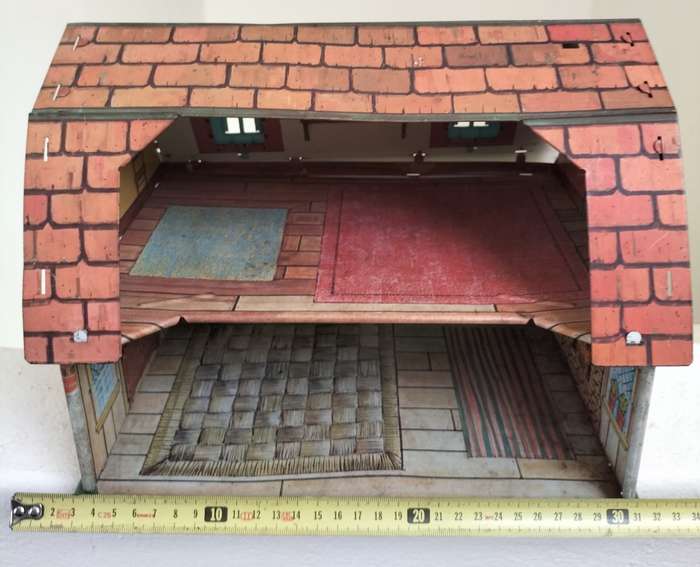Vintage tin toy house - USA made
